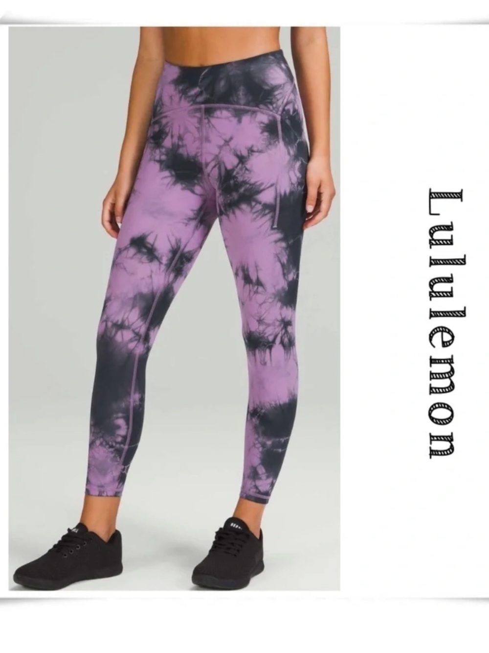 LULULEMON Power Thru High-Rise Tight Tie Dye Wisteria Purple size 6